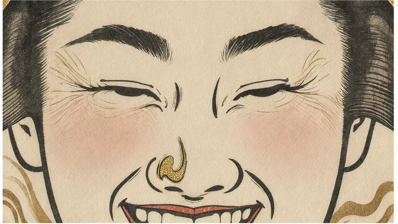 Сравнение лица до и после: морщины на переносице и опущенный кончик носа исчезли.