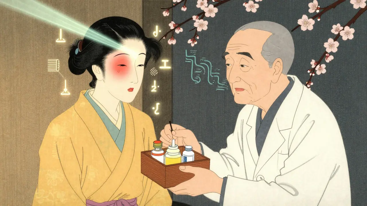 Мудрая целительница дает женщине кремы от синяков, а лазер рассасывает гематому.