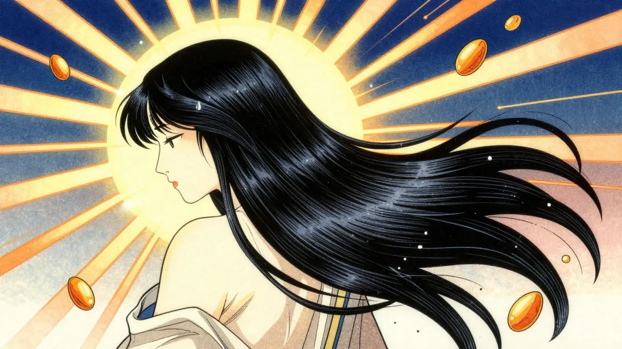 Сияющие здоровые волосы защищены от солнечных лучей