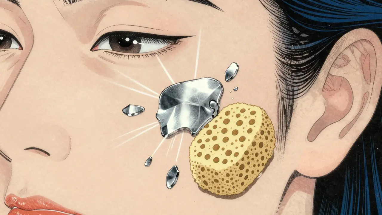 Узор зеркал и губок, показывающих работу кремового фильтра