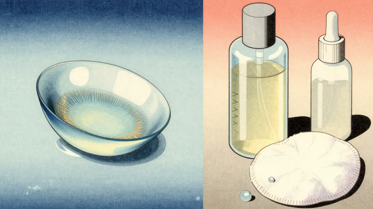 Контактная линза и средства ухода за кожей в японском стиле