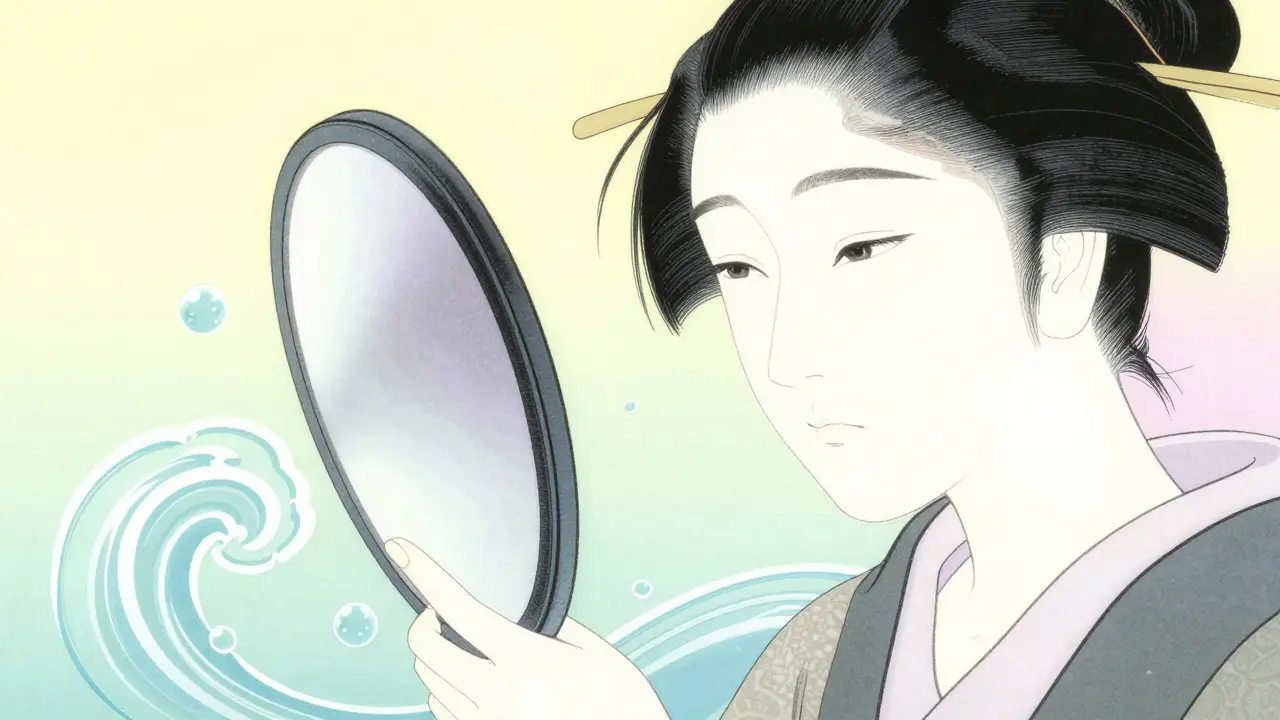 Сияющая чистая кожа после правильного демакияжа в стиле японской иллюстрации