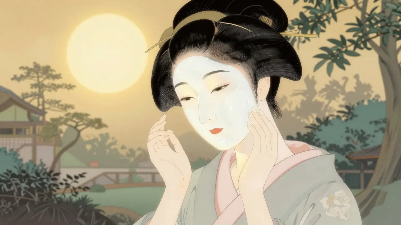 Сияющая кожа после процедур ухода в стиле традиционной японской графики