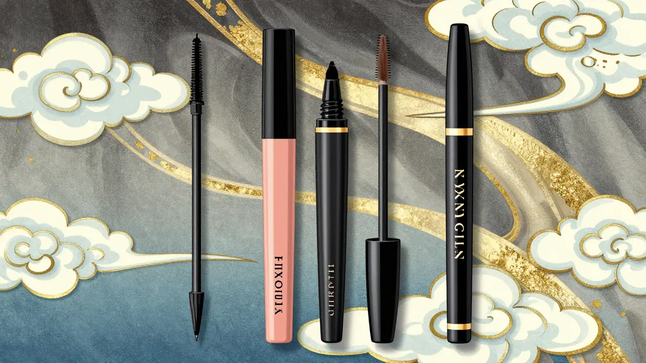 Три вида водостойкой подводки в японском иллюстративном стиле