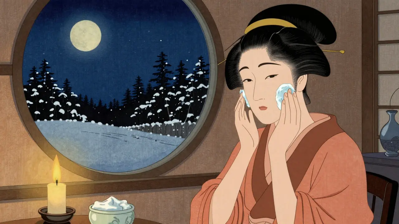 Вечерний уход за кожей зимой с использованием питательного молочка