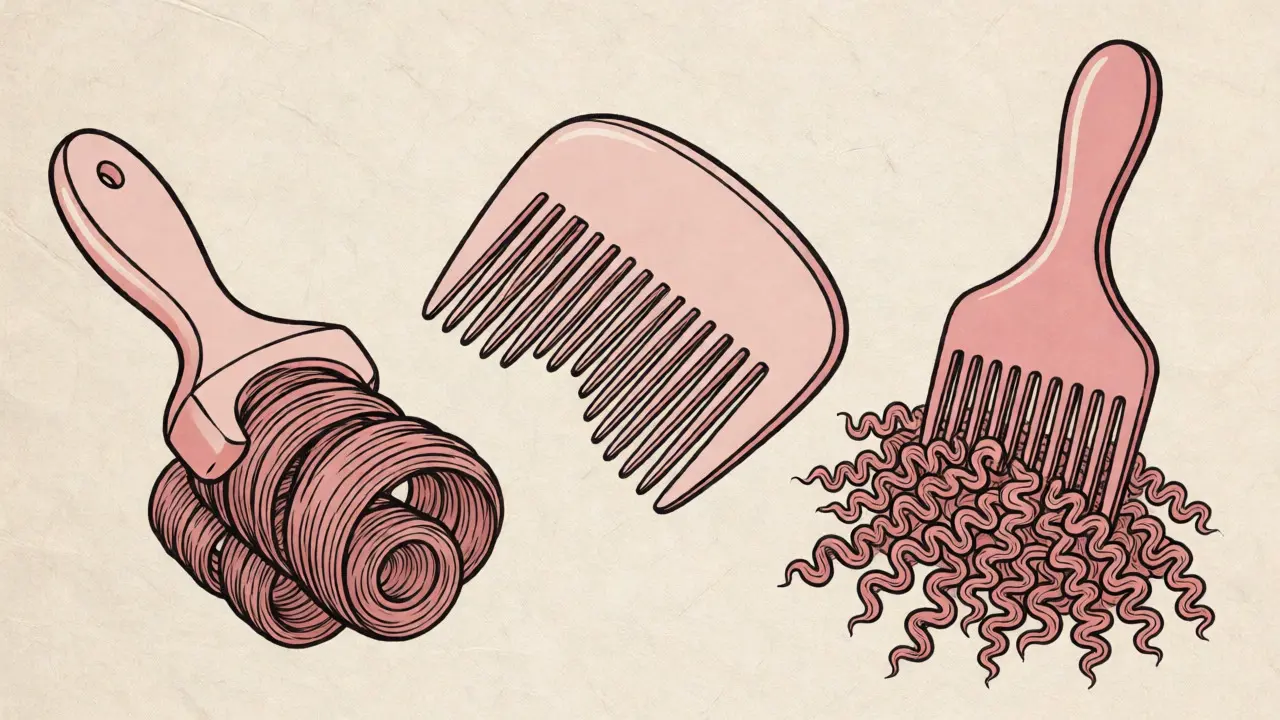 Сравнение Denman, Tangle Teezer и афропика в иллюстрации